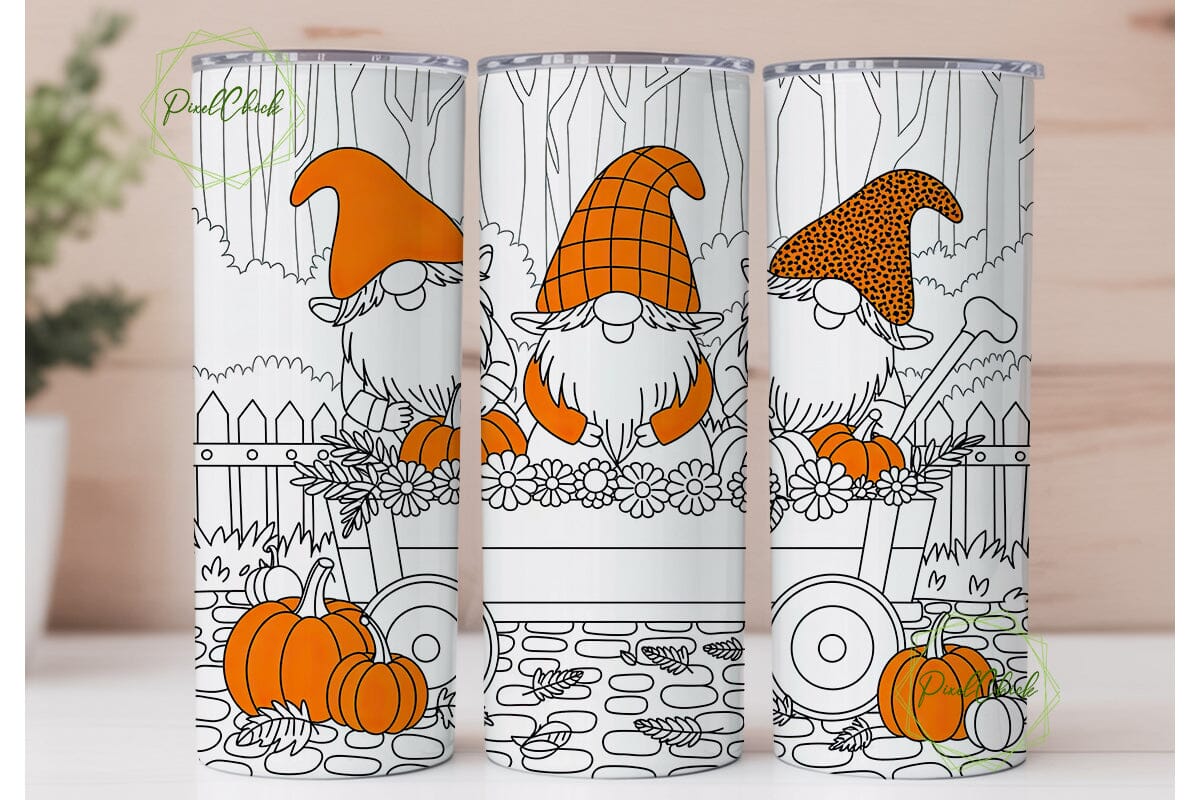 Autumn Gnomes 20oz Tumbler Wrap - Image 2