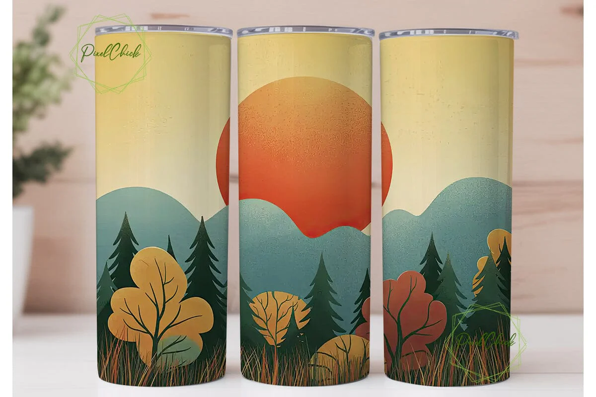Autumn Mountain Sunset 20oz Tumbler Wrap