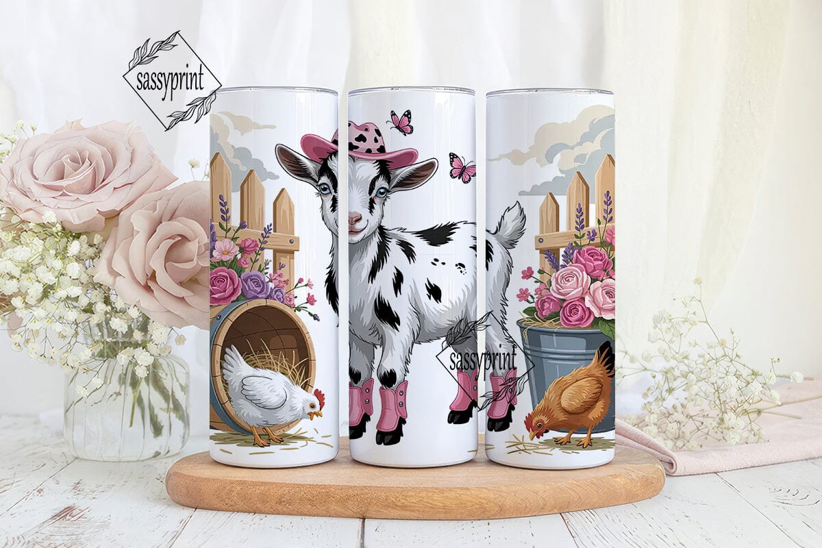 Baby Goat Cowboy 20oz Tumbler Wrap