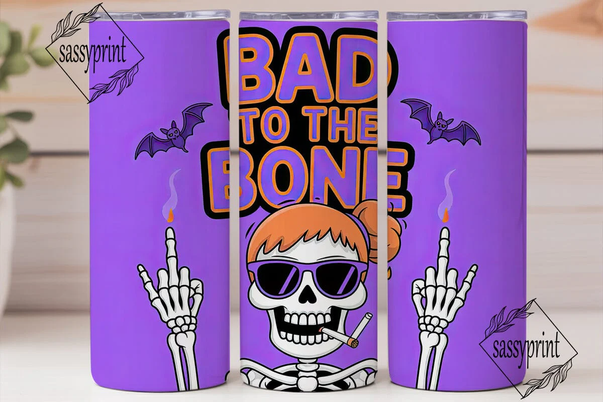 Bad to the Bone 20oz Tumbler Design - Image 2