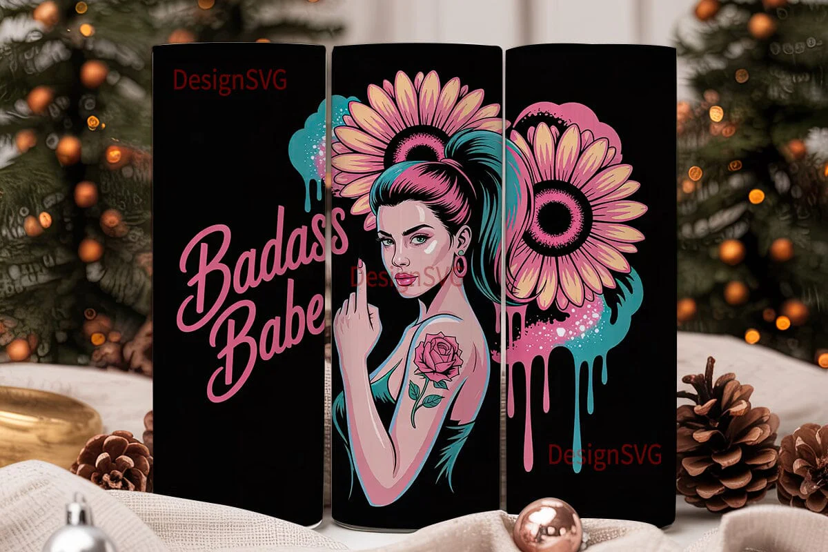 Badass Babe 20oz Tumbler Wrap - Image 2