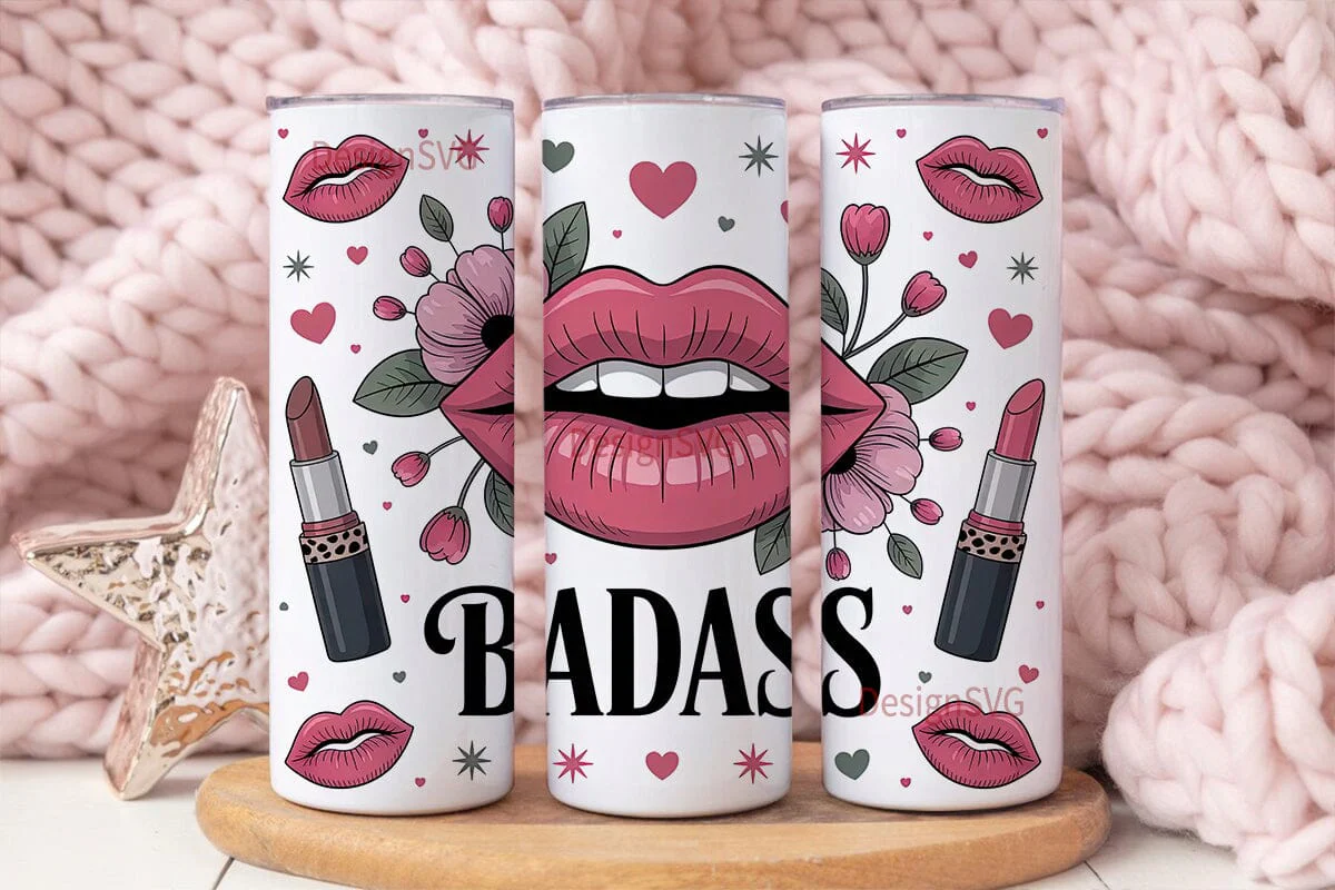 Badass Lips 20oz Tumbler Wrap