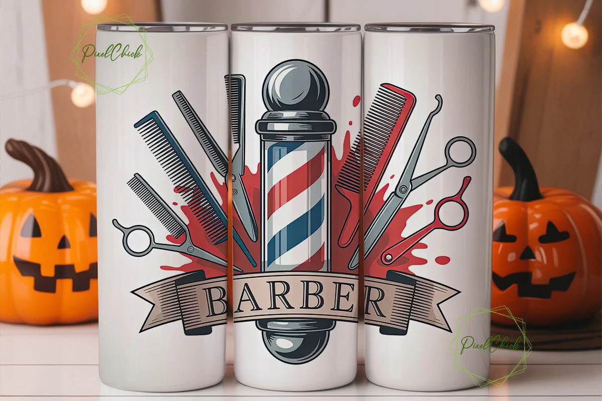 Barber Shop 20oz Tumbler Wrap - Image 2