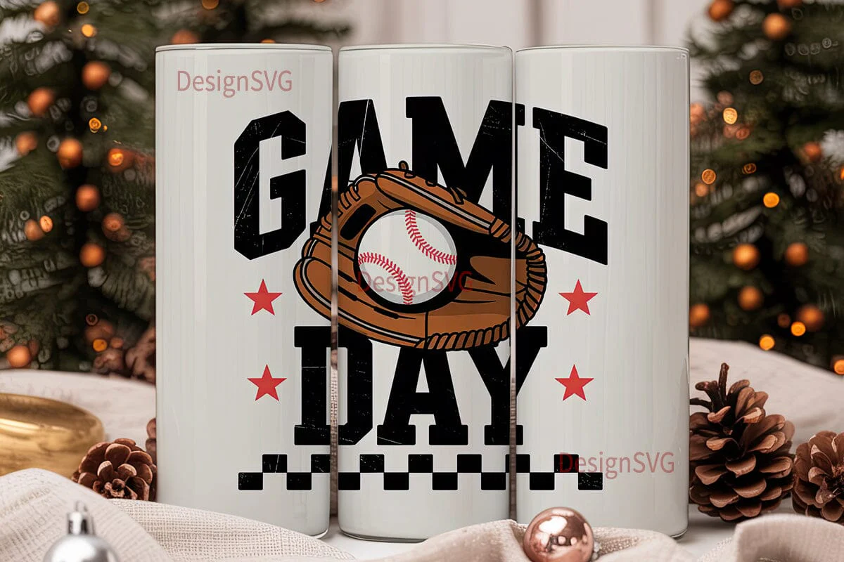 Baseball Game Day 20oz Tumbler Wrap - Image 2
