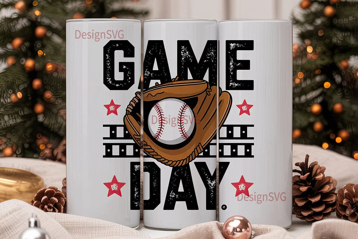 Baseball Game Day 20oz Tumbler Wrap - Image 2