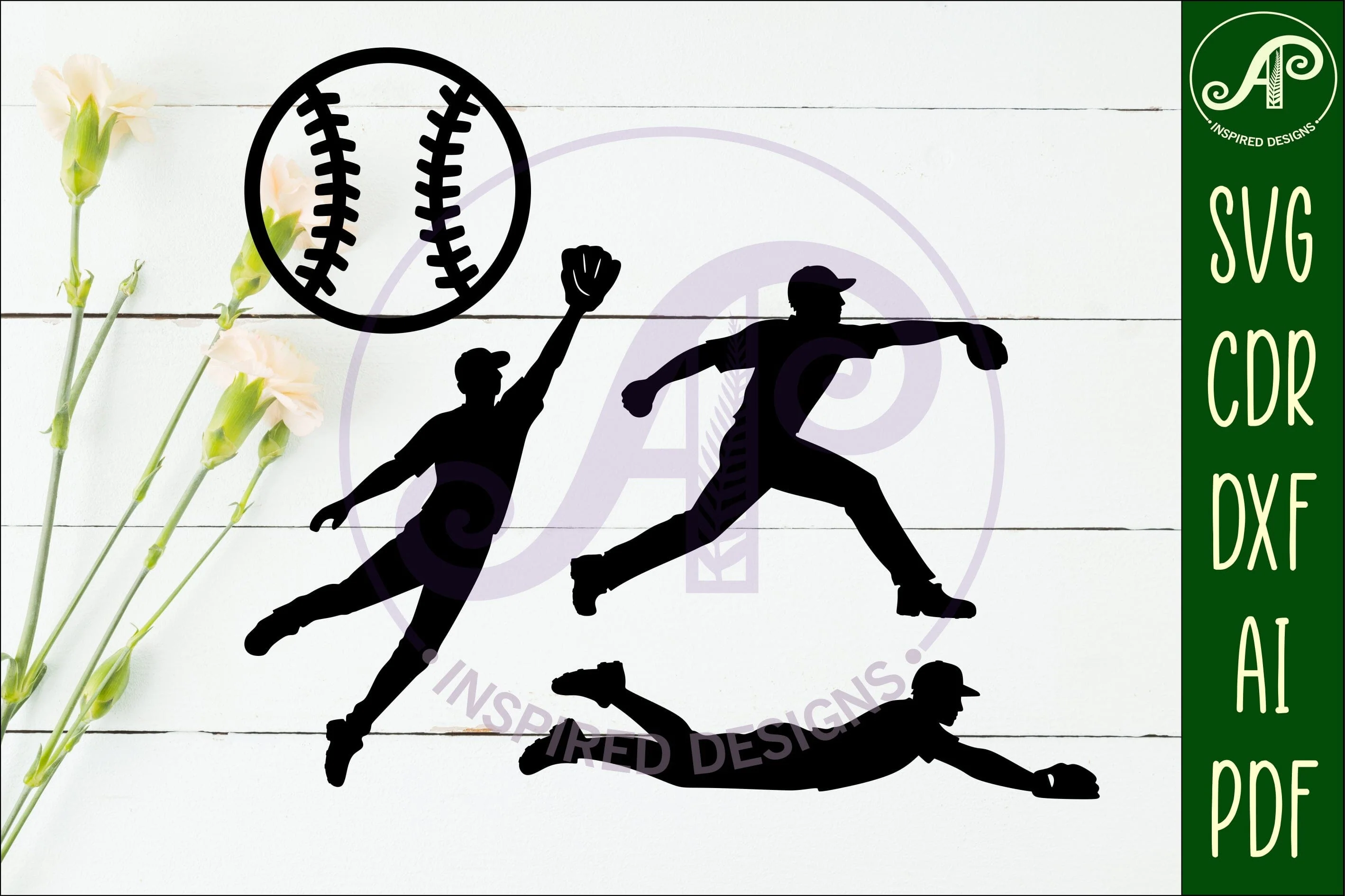 Baseball silhouette bundle laser cut outs - Image 2