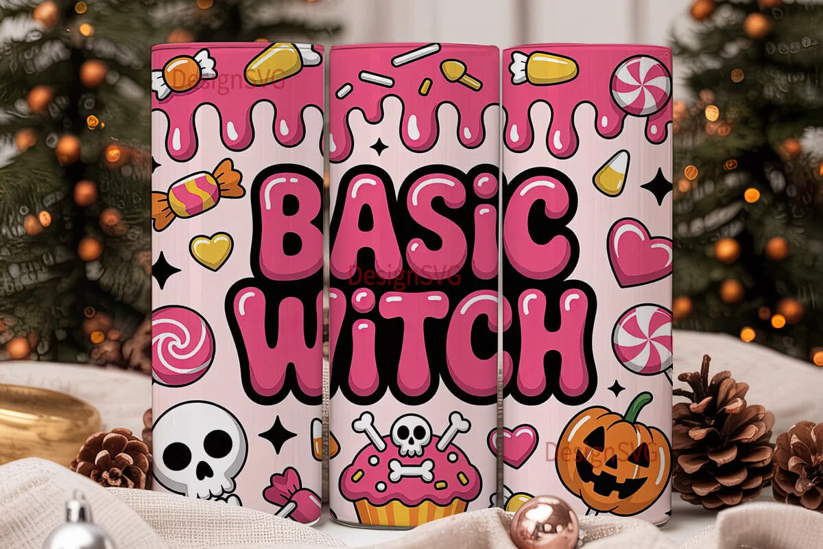 Basic Witch 20oz Tumbler Wrap - Image 2