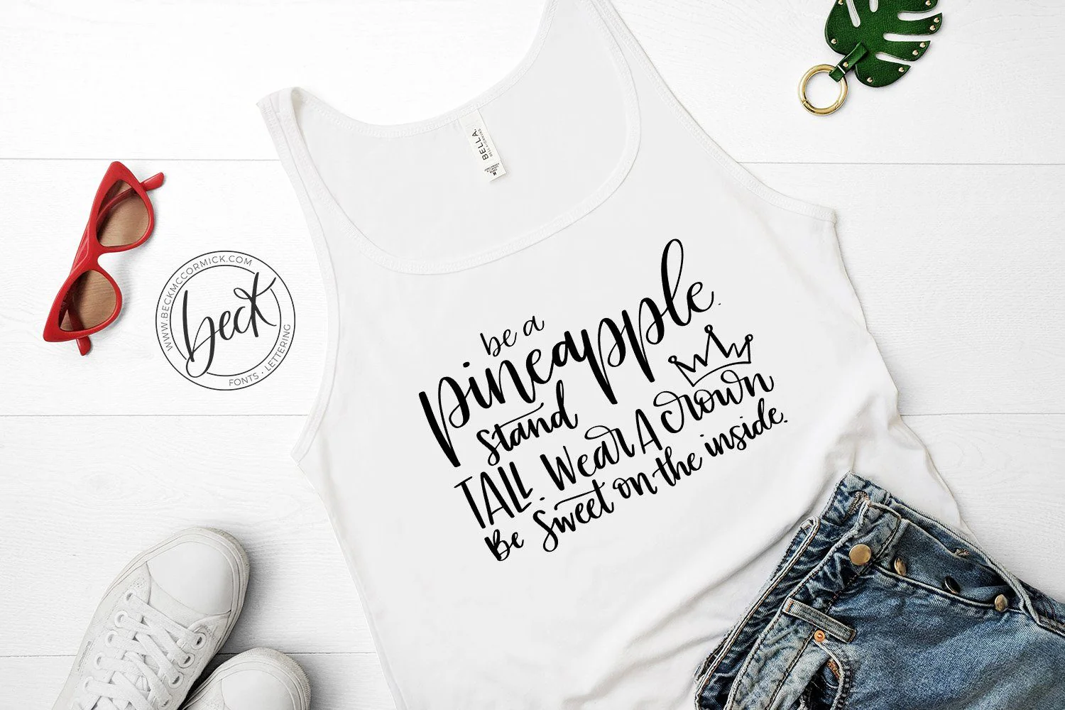 Be a Pineapple - Stand Tall Wear a Crown Be Sweet on the Inside - Handlettered SVG File - Image 2