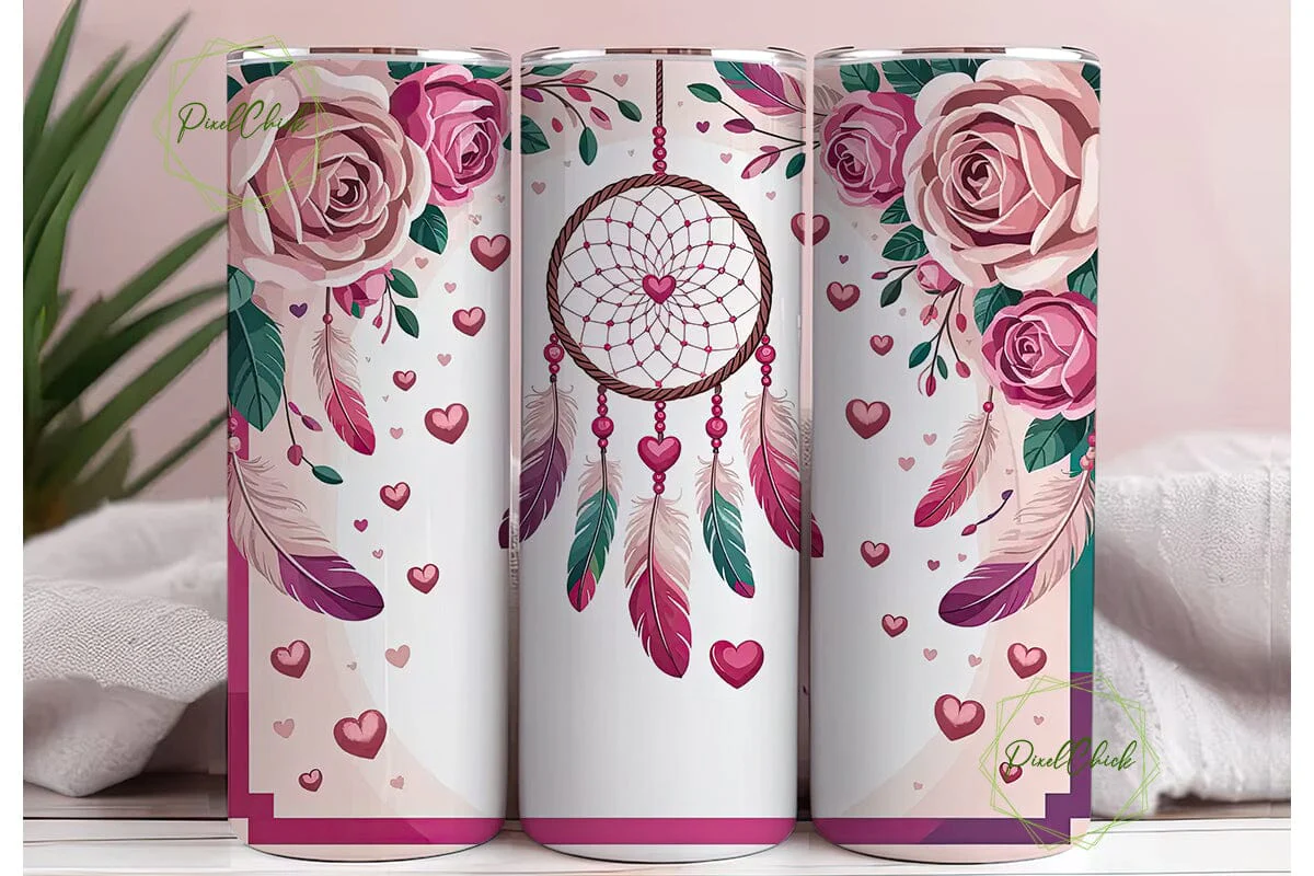 Be Mine Dreamcatcher 20oz Tumbler Wrap - Image 3