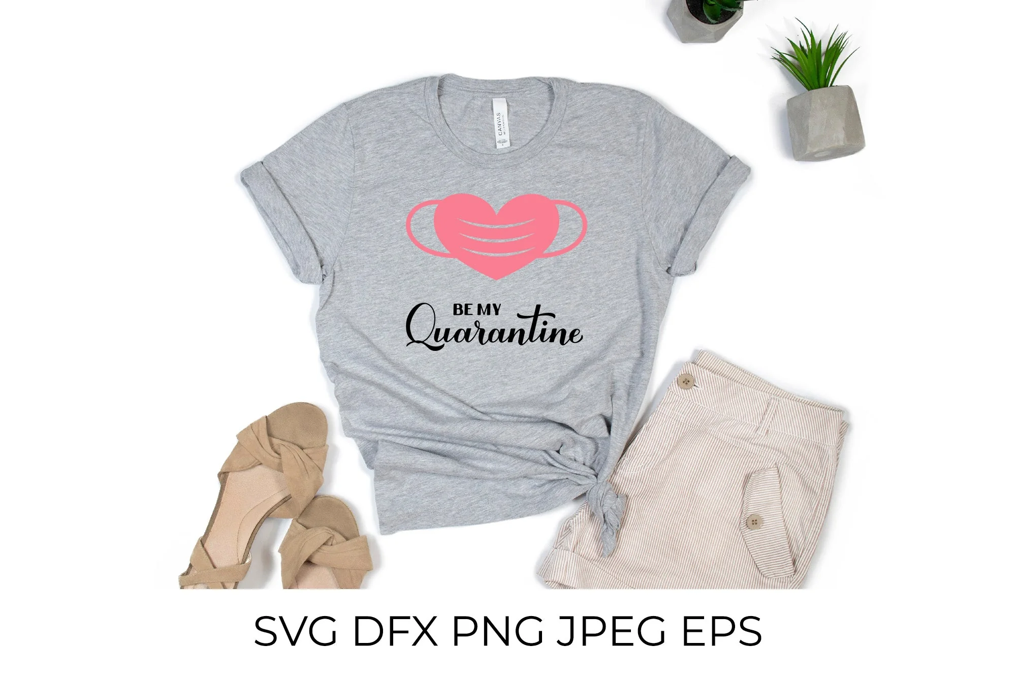 Be my Quarantine SVG. Pandemic Valentines pun. - Image 2
