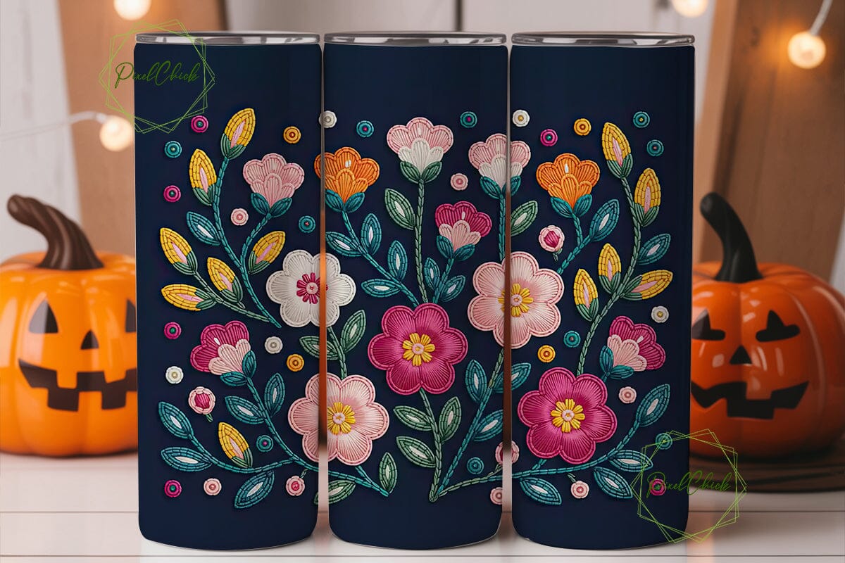 Beaded Floral 20oz Tumbler Wrap - Image 2