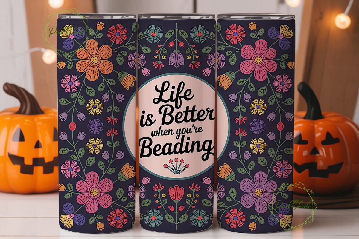 Beaded Floral 20oz Tumbler Wrap - Image 2