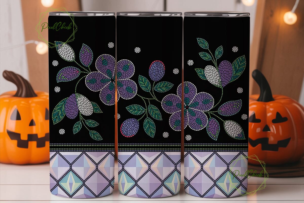 Beaded Floral Mosaic Tumbler Wrap - Image 2