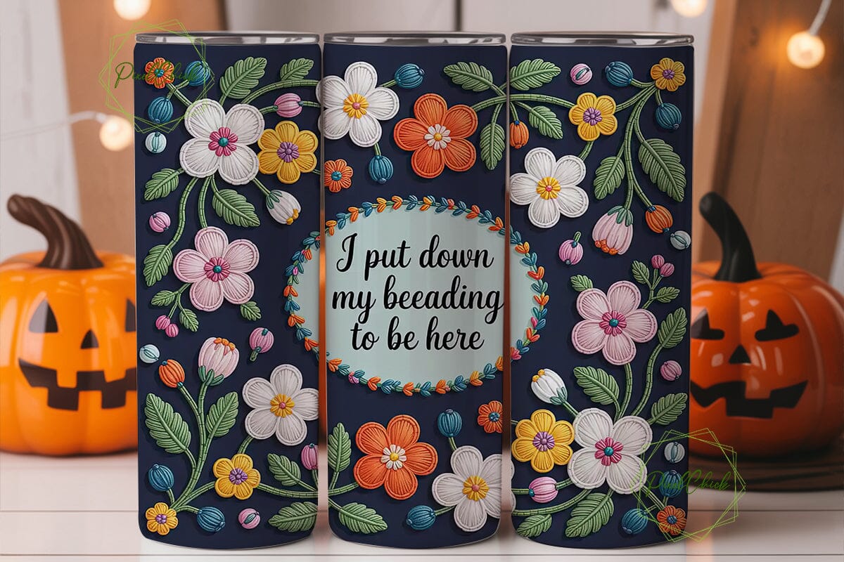 Beading Floral Tumbler Wrap PNG - Image 2