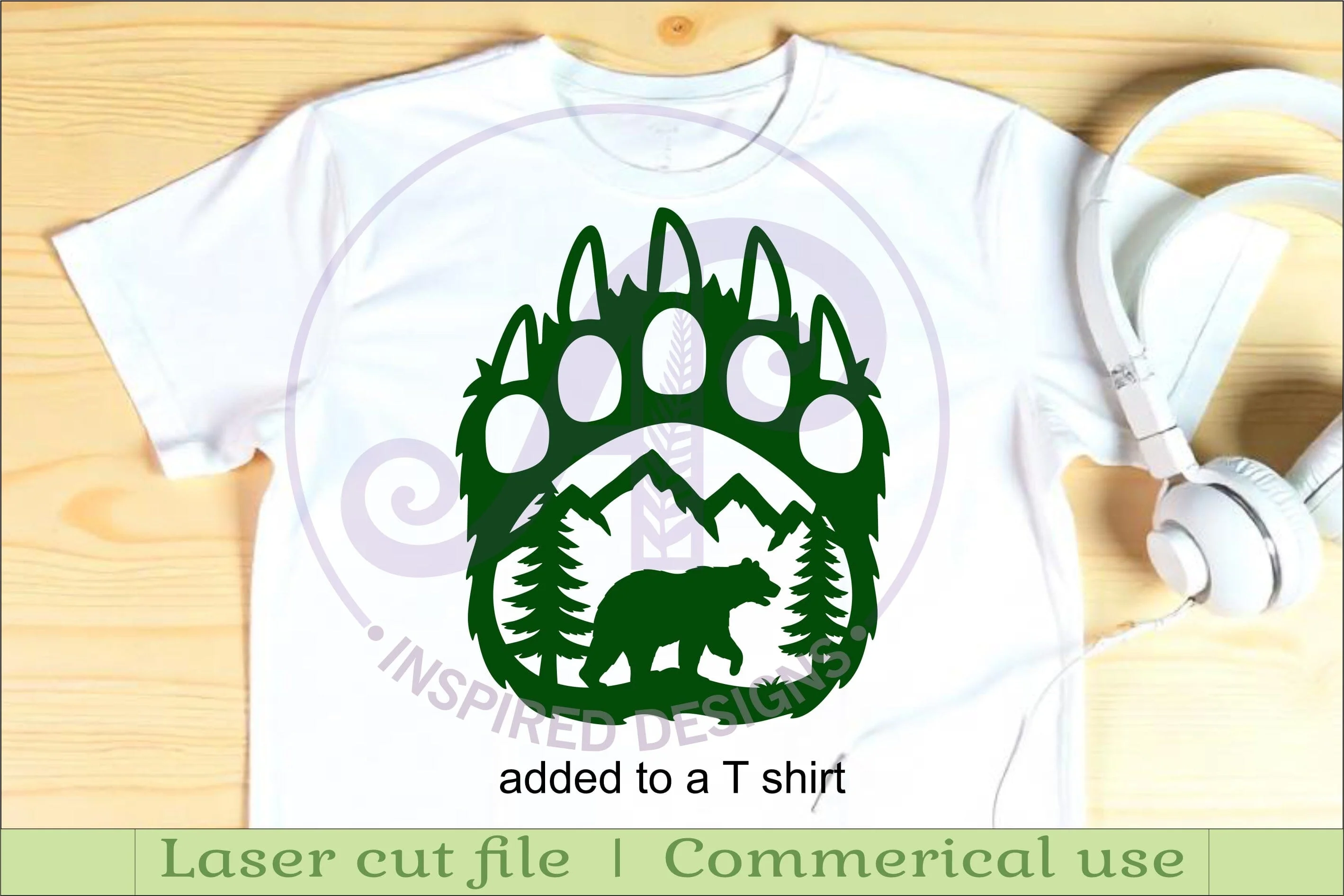 Bear paw print with Bear  wall sign - Image 3