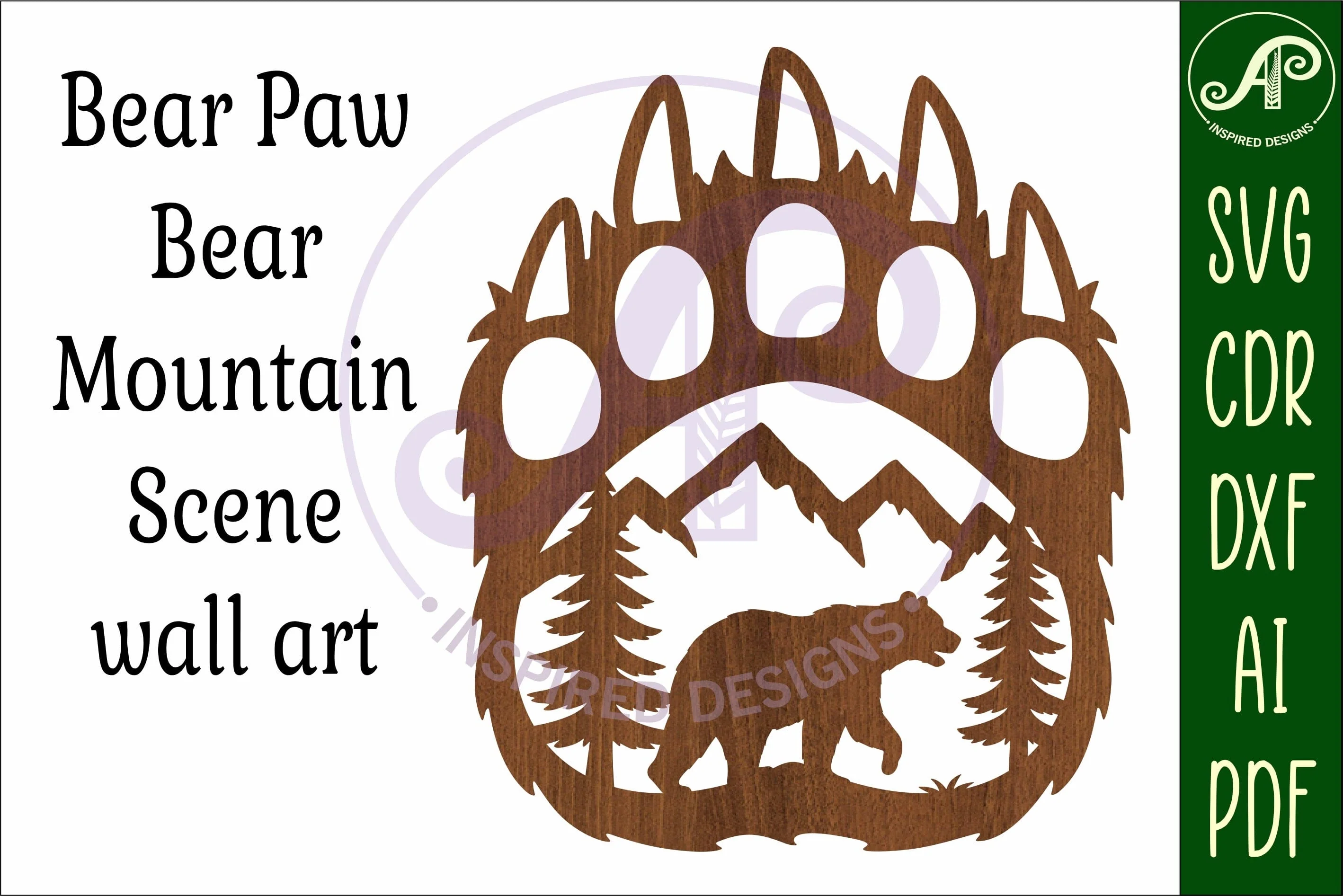 Bear paw print with Bear  wall sign - Image 5