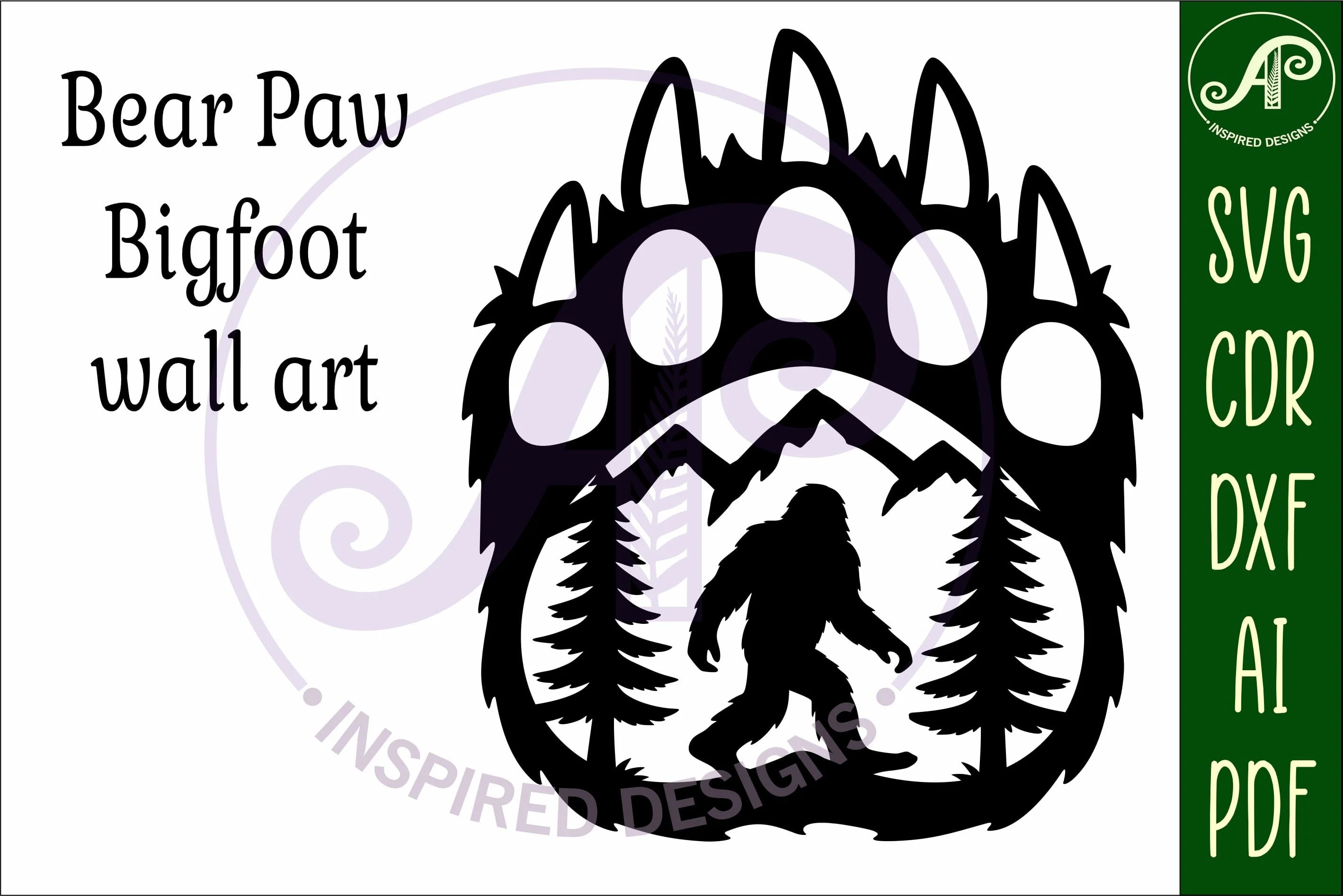 Bear paw print with Bigfoot wall sign - Image 5
