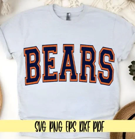 Bears Varsity Design - Football Team Spirit Shirt - Digital Cut File for Cricut - SVG PNG PDF DXF EPS