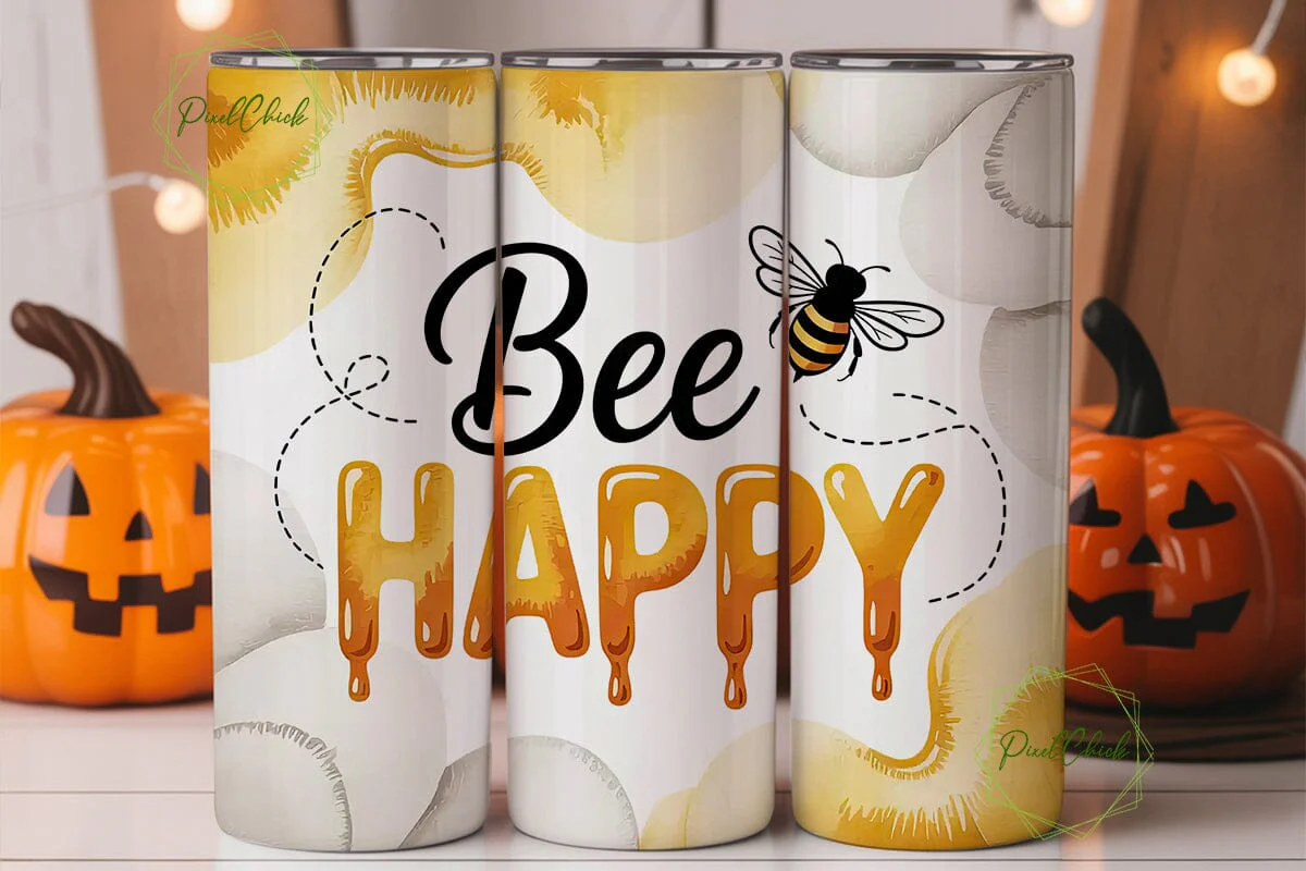 Bee Happy 20oz Tumbler Wrap - Image 2