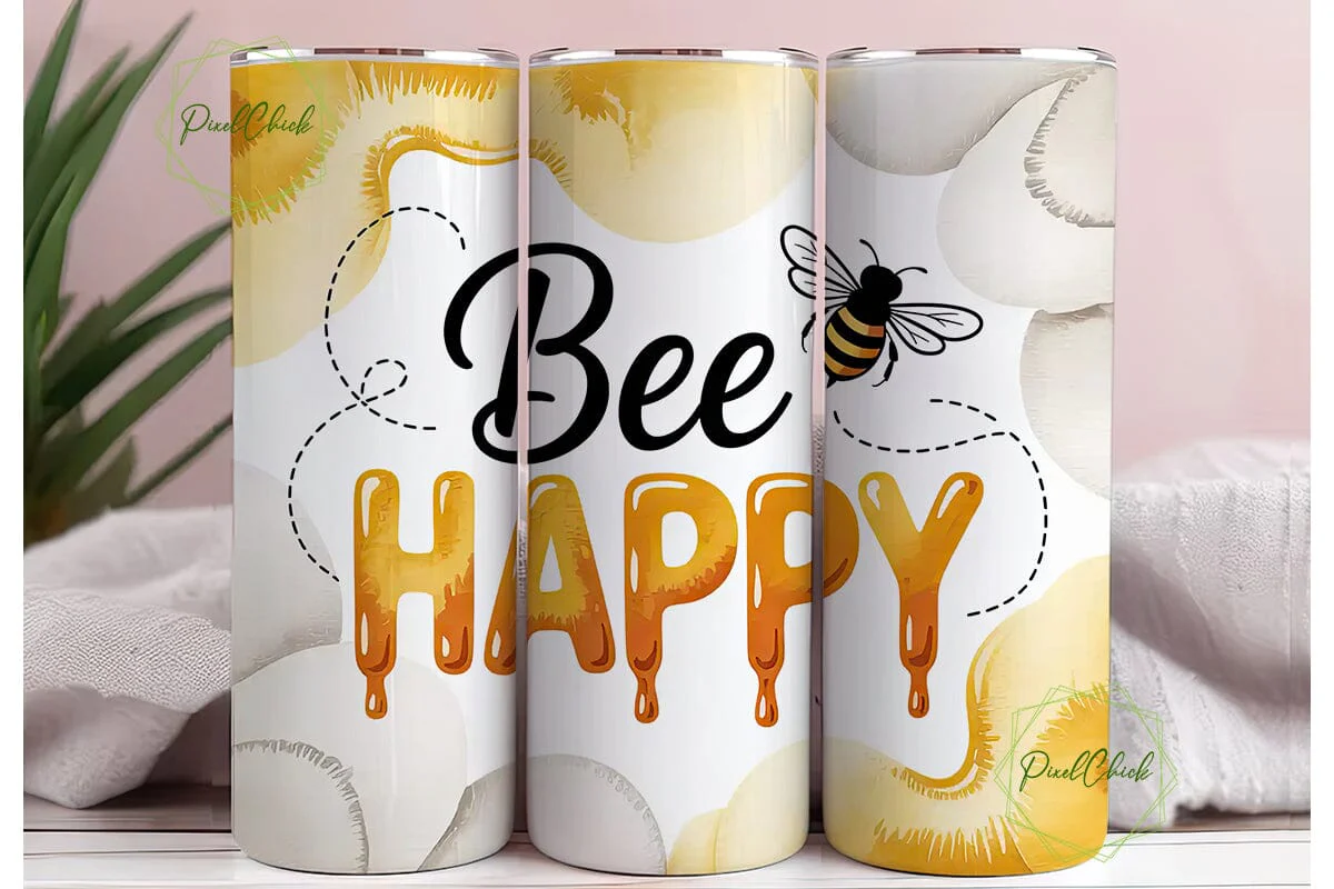Bee Happy 20oz Tumbler Wrap - Image 3