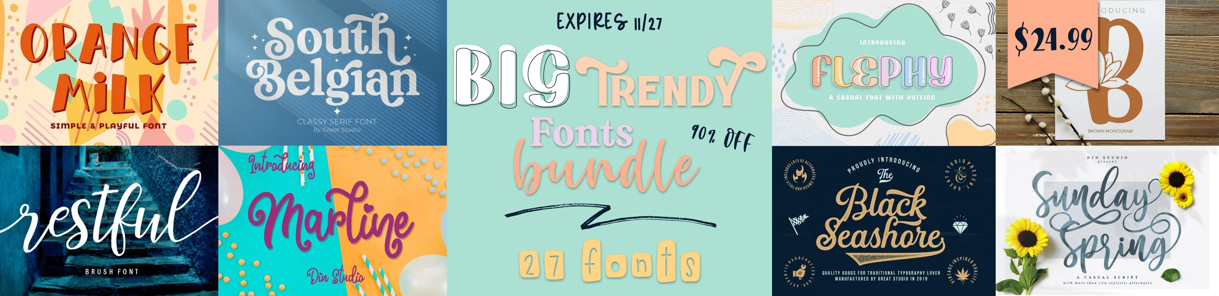 Big Trendy Fonts Bundle - Image 2
