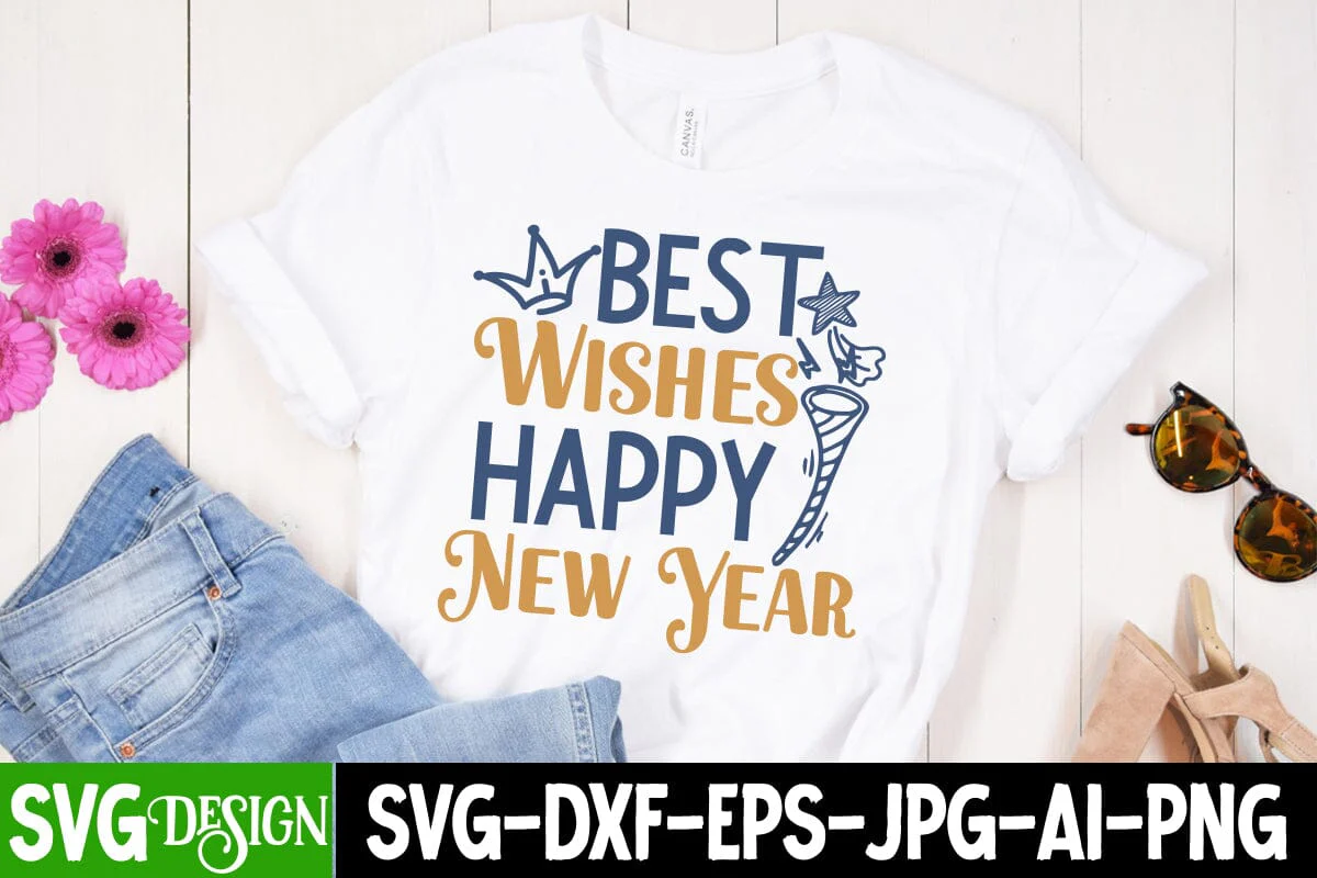 Best Wishes Happy New Year SVG Cut File,Best Wishes Happy New Year SVG Design,New Year 2024 SVG Cut File, 2024 New Year SVG bundle,New Year SVG Design 2024 - Image 2