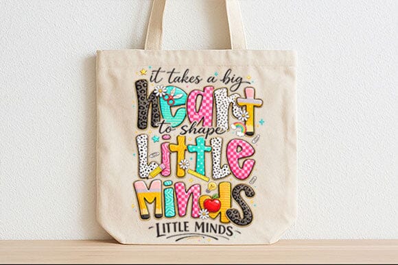 Big Hearts Shape Little Minds PNG | Teacher Quote Sublimation Design - Image 5