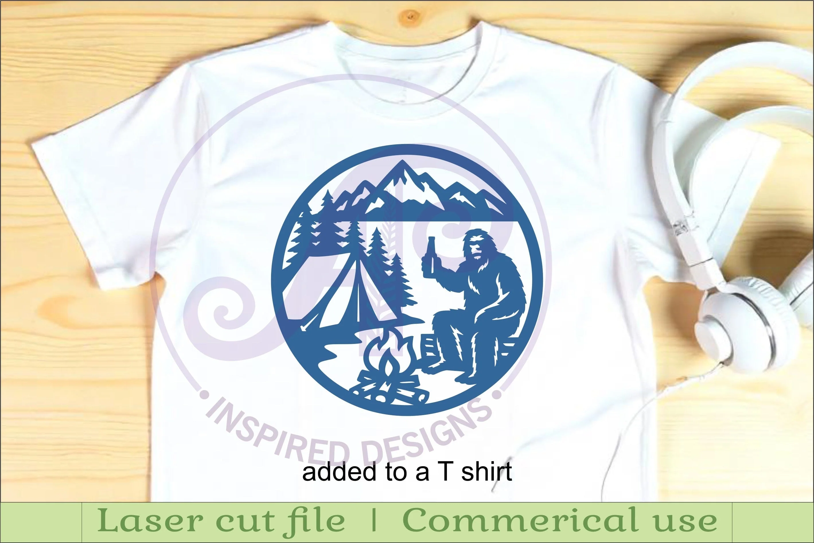 Bigfoot with Beer campsite wall art sign, SVG file - Image 3