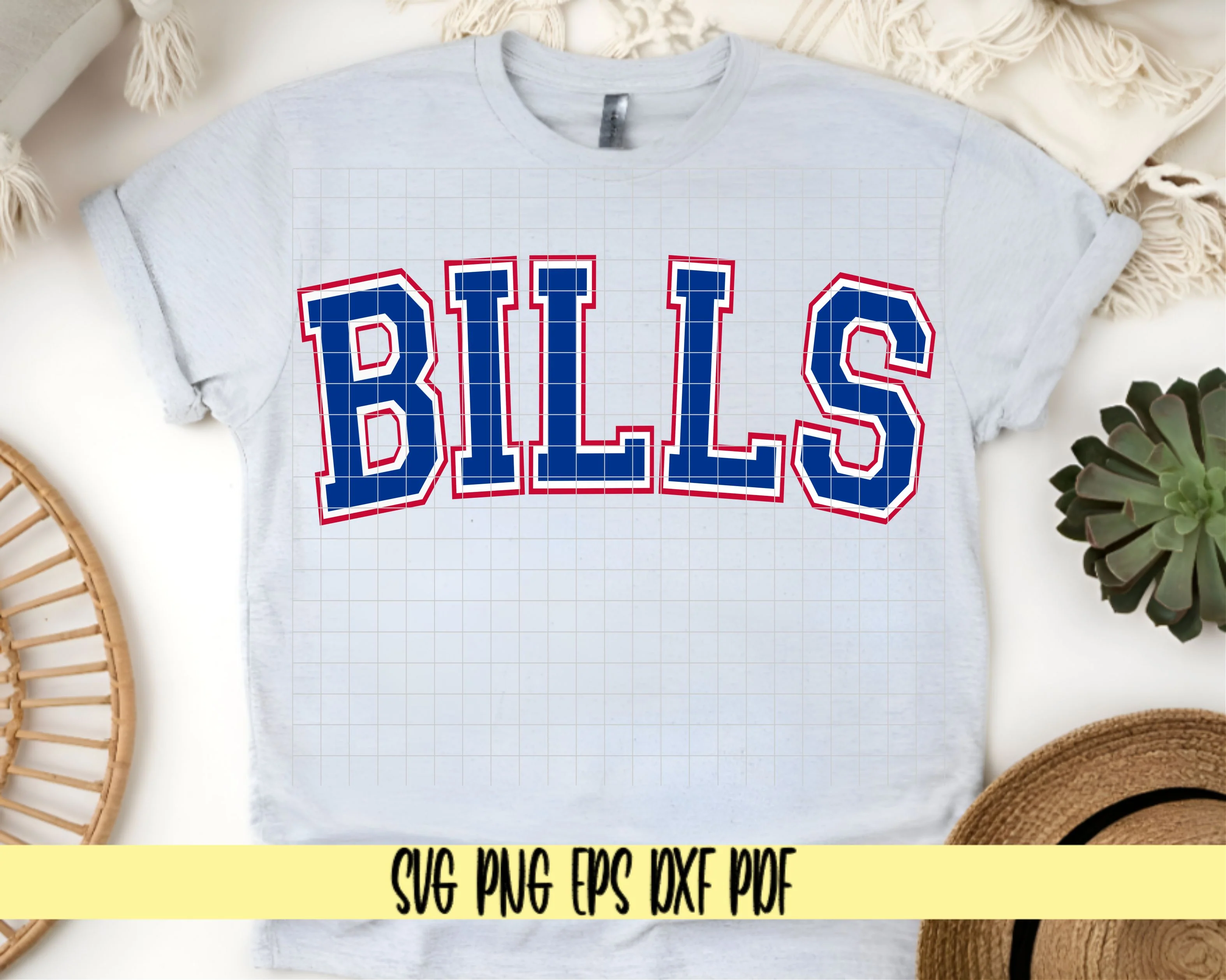 Bills Varsity Design - Football Team Spirit Shirt - Digital Cut File for Cricut -  SVG PNG PDF DXF EPS