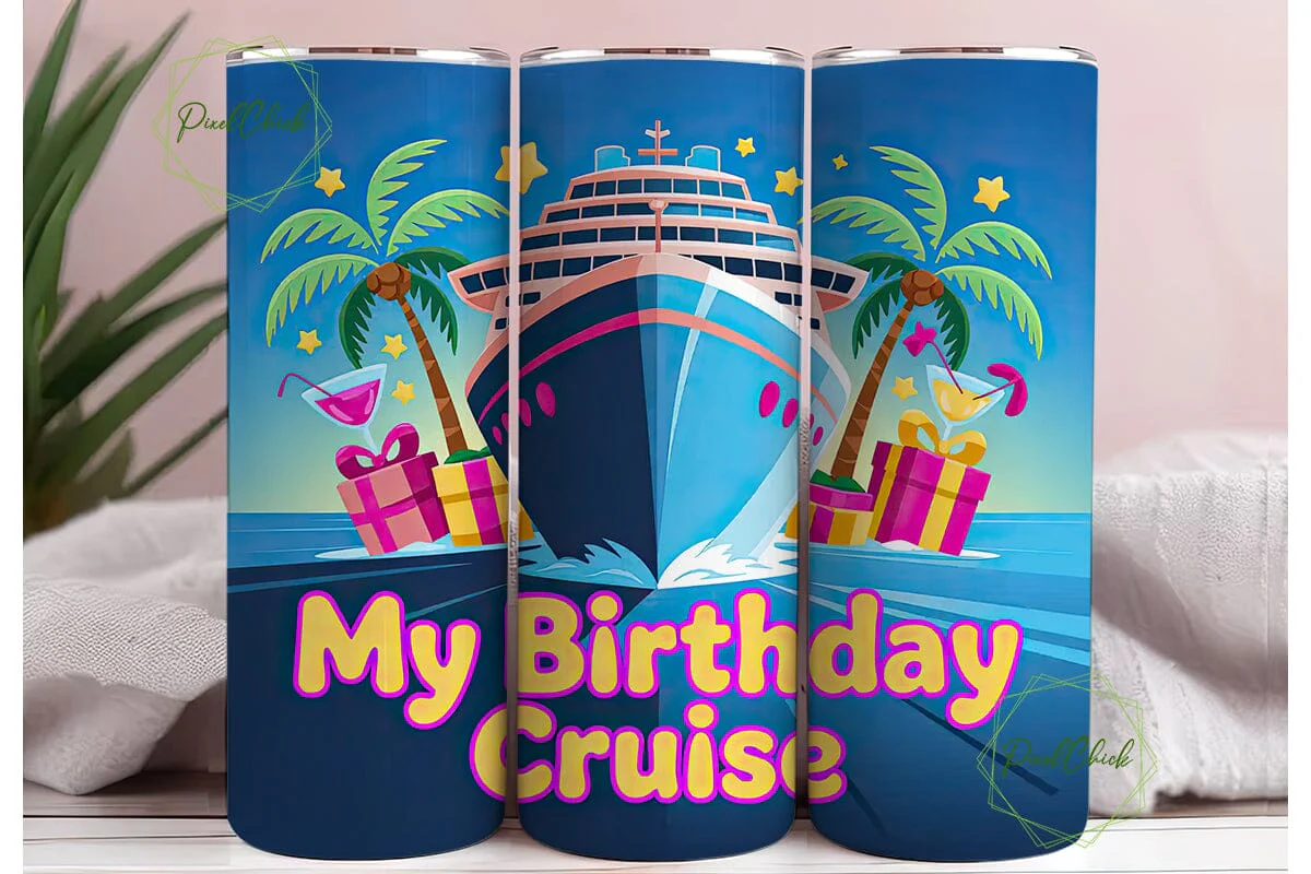 Birthday Cruise 20oz Tumbler Wrap - Image 3