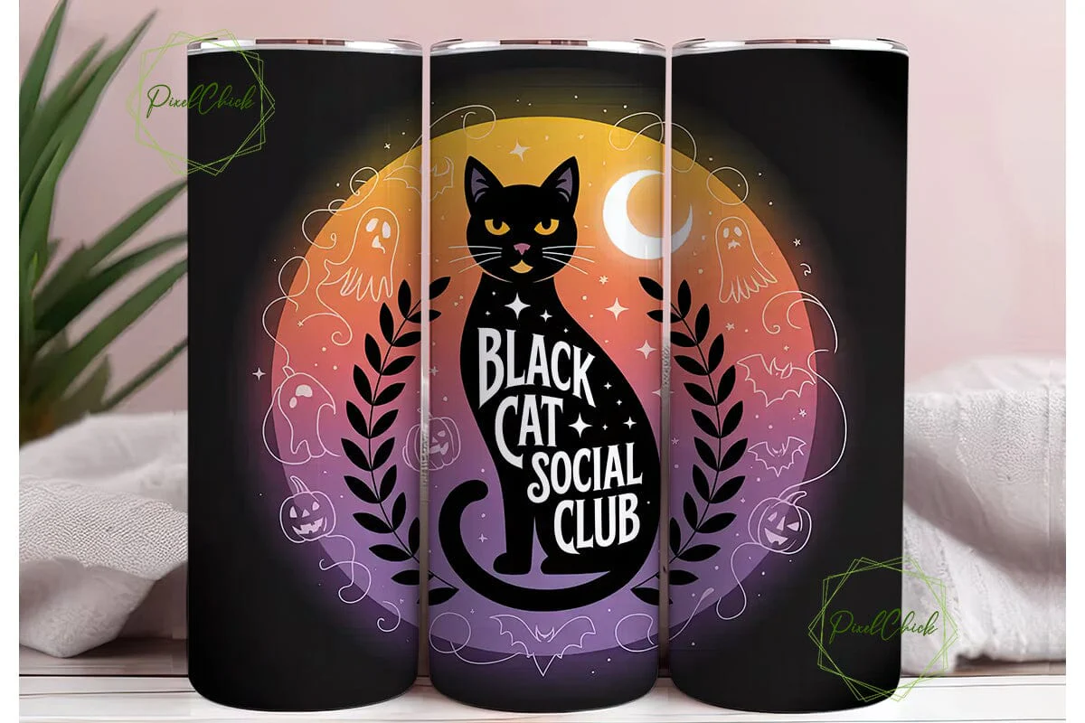 Black Cat Social Club 20oz Tumbler Wrap - Image 3