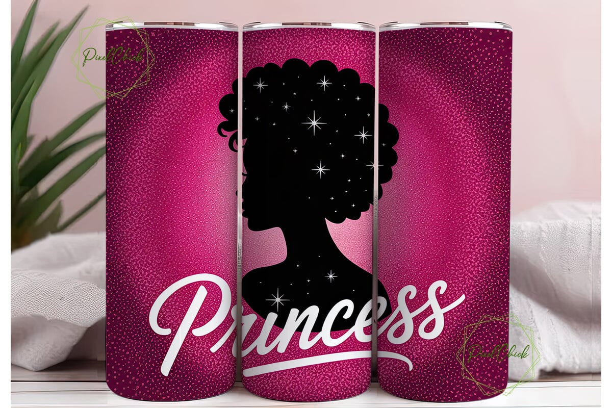 Black Princess Glitter 20oz Tumbler Wrap - Image 3