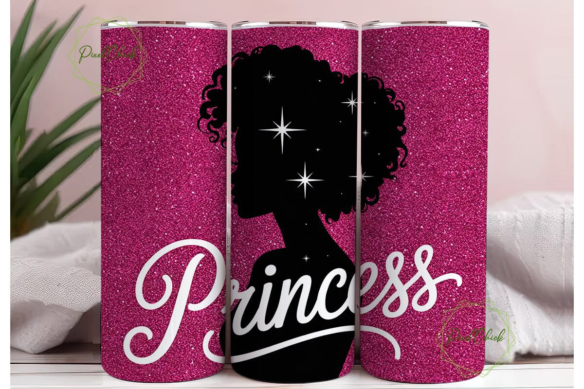 Black Princess Glitter 20oz Tumbler Wrap - Image 3