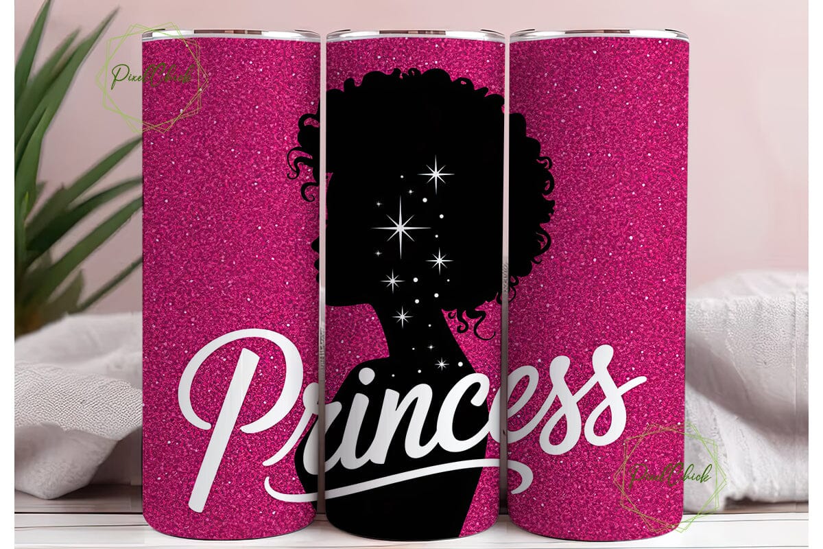 Black Princess Glitter 20oz Tumbler Wrap - Image 3