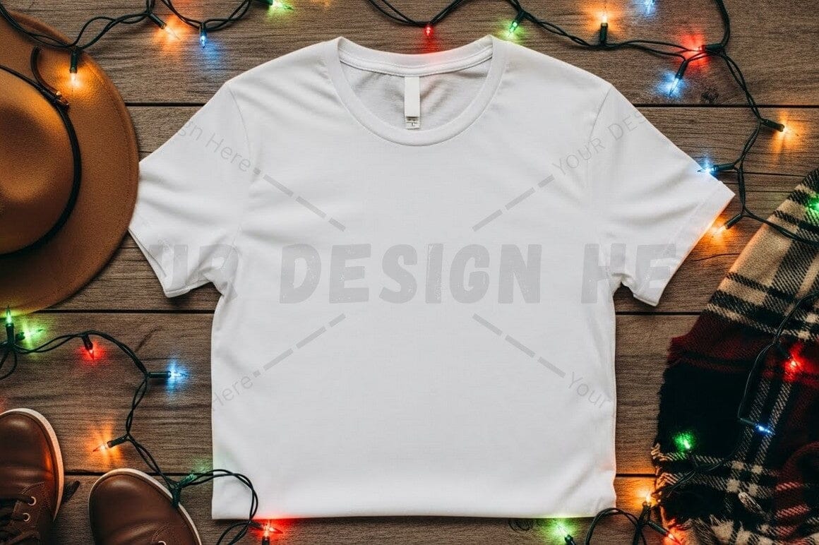 Blank white t-shirt mockup
