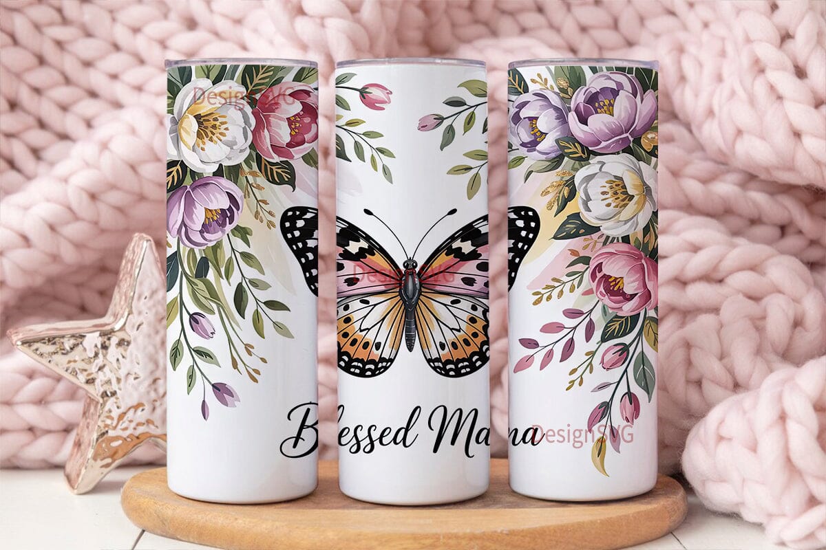 Blessed Mama 20oz Tumbler Design