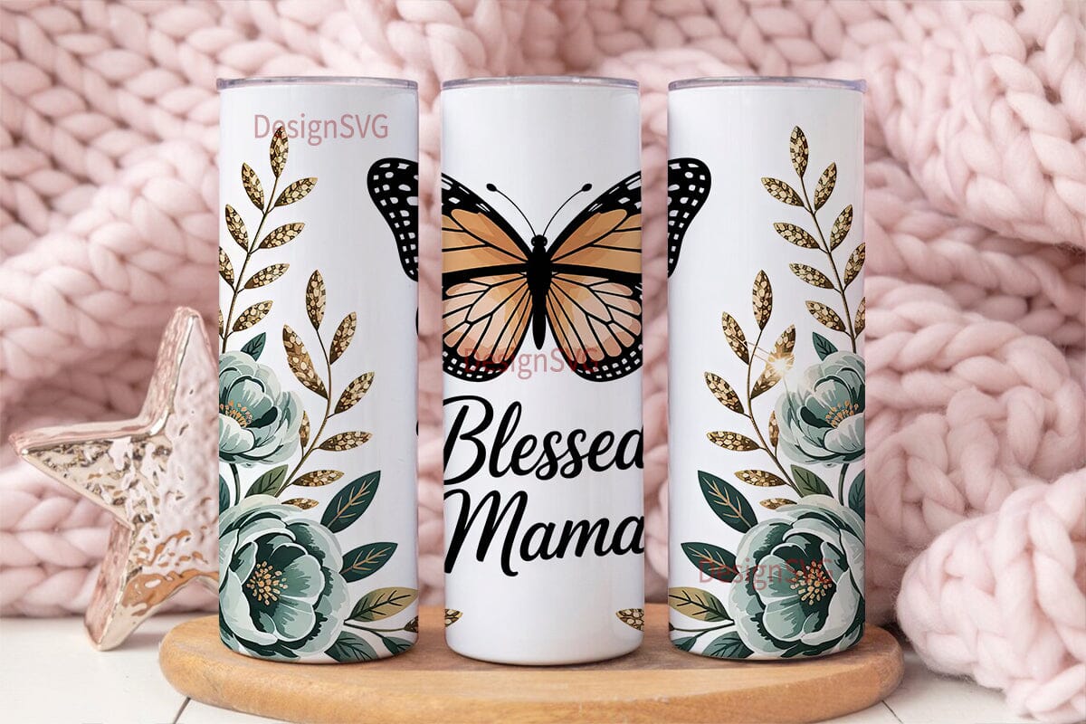 Blessed Mama 20oz Tumbler Design