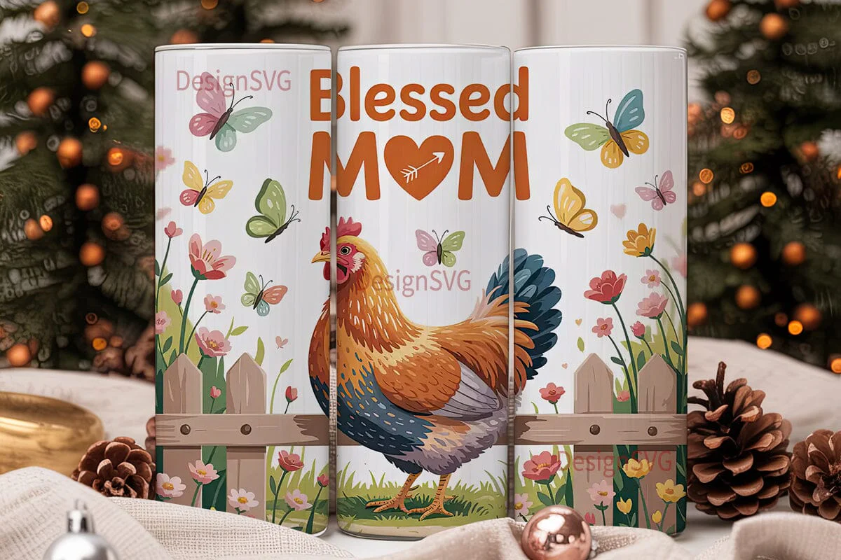Blessed Mom Hen 20oz Tumbler Design - Image 2