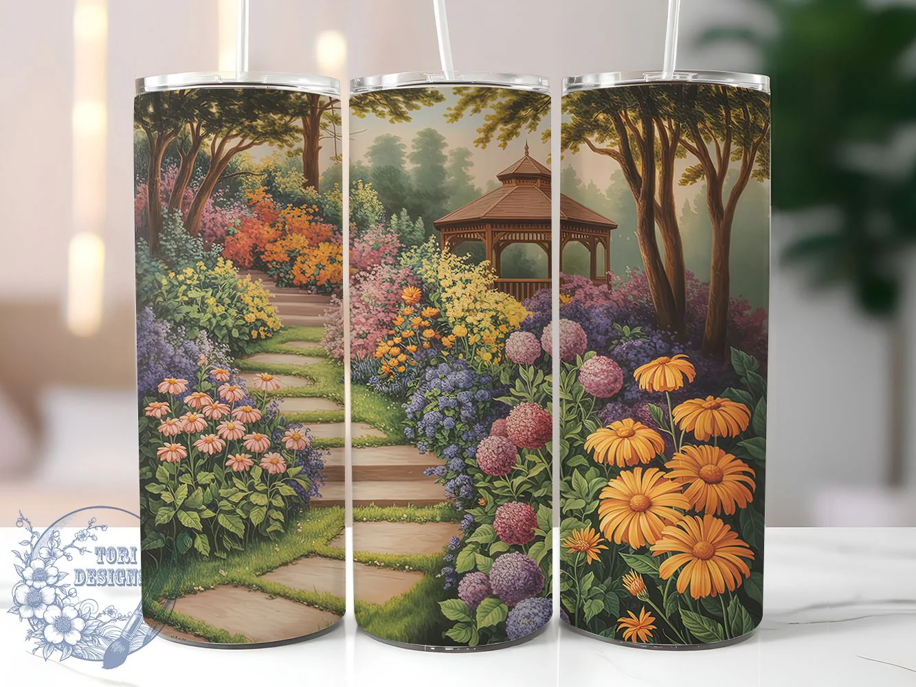 Blooming Botanical Garden Tumbler, Floral Flowers Tumbler, Stylish 20oz Wrap, Sublimation Design, Trendy Gift Idea, Botanical Garden Wrap, Rustic Blooming Tumbler