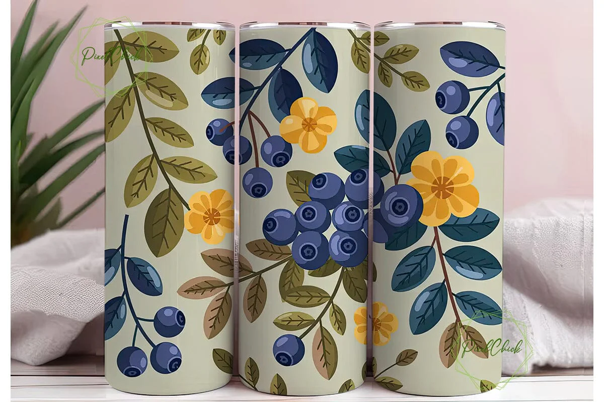 Blueberry Floral Tumbler Wrap - Image 3