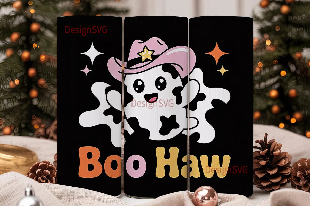 Boo Haw Ghost 20oz Tumbler Wrap - Image 2