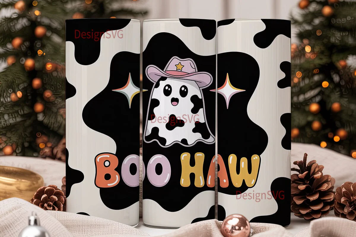 Boo Haw Ghost 20oz Tumbler Wrap - Image 2