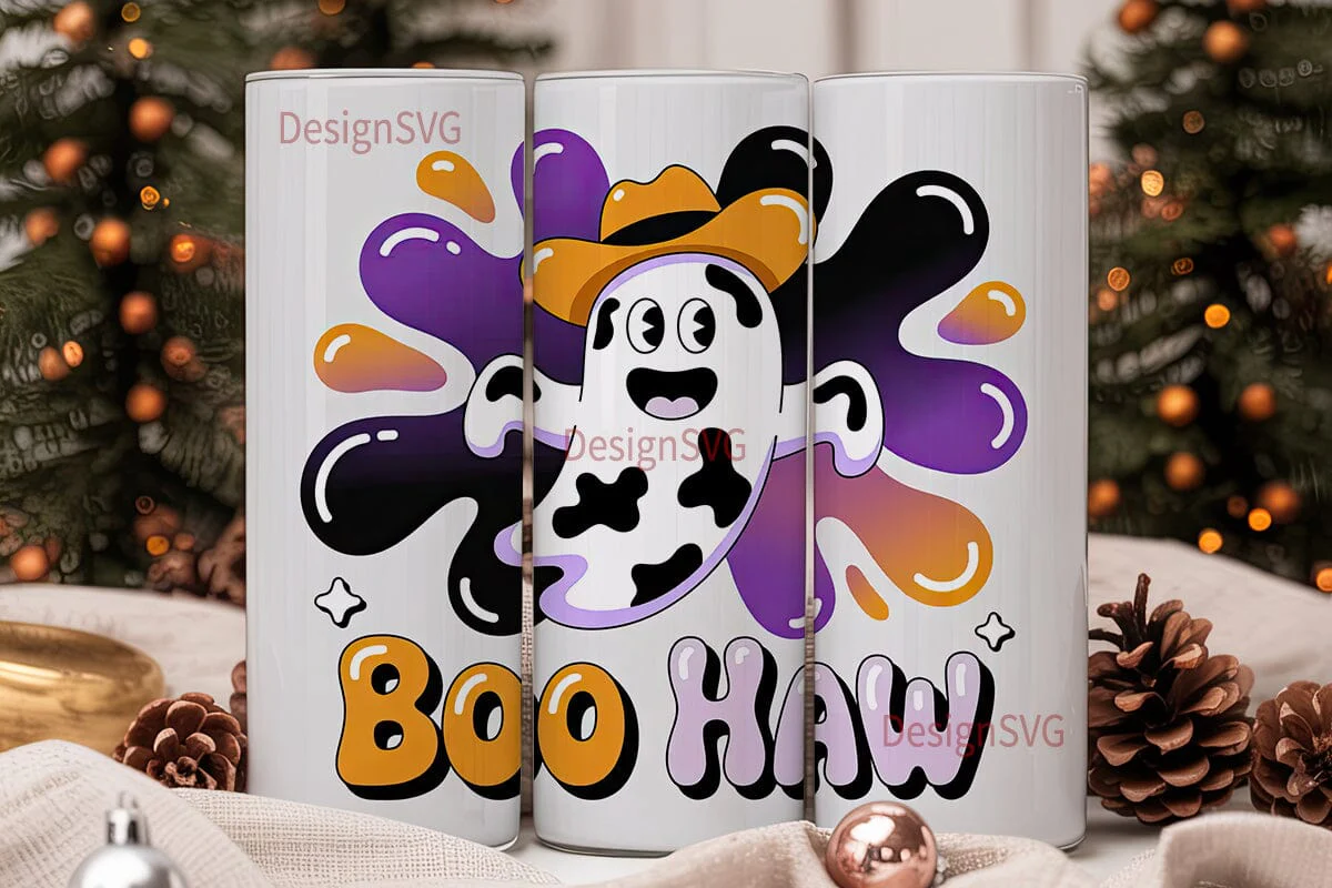 Boo Haw Ghost 20oz Tumbler Wrap - Image 2