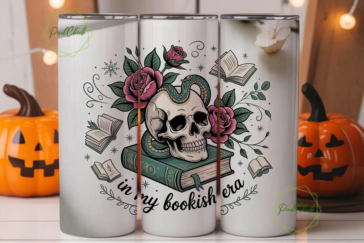 Bookish Skull Tumbler Wrap - Image 3