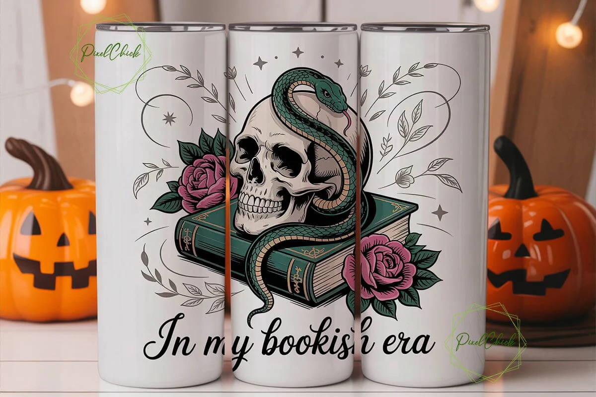 Bookish Skull Tumbler Wrap - Image 3