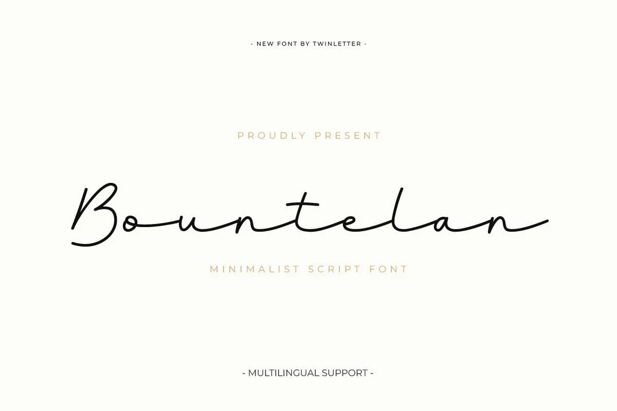 Bountelan - Script Monoline Font