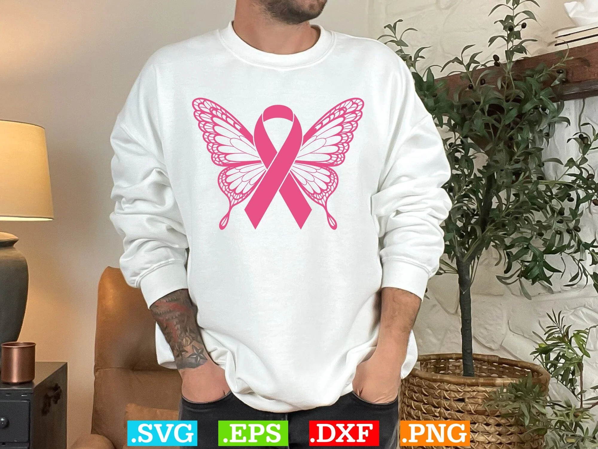Breast Cancer Awareness Butterfly SVG Bundle, Cancer Ribbon SVG, Butterfly Awareness, Digital Download - Image 10