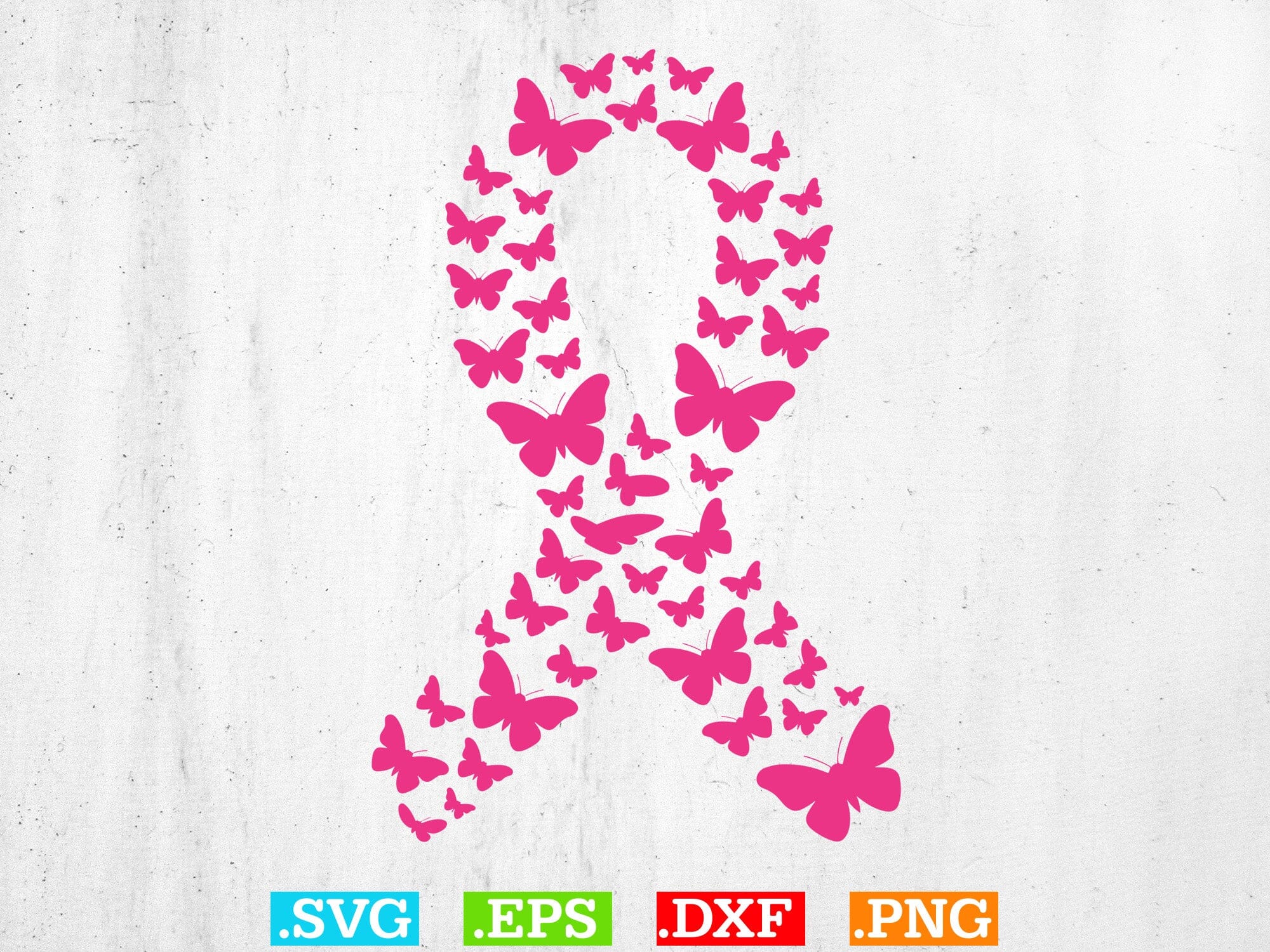 Breast Cancer Awareness Butterfly SVG Bundle, Cancer Ribbon SVG, Butterfly Awareness, Digital Download - Image 4