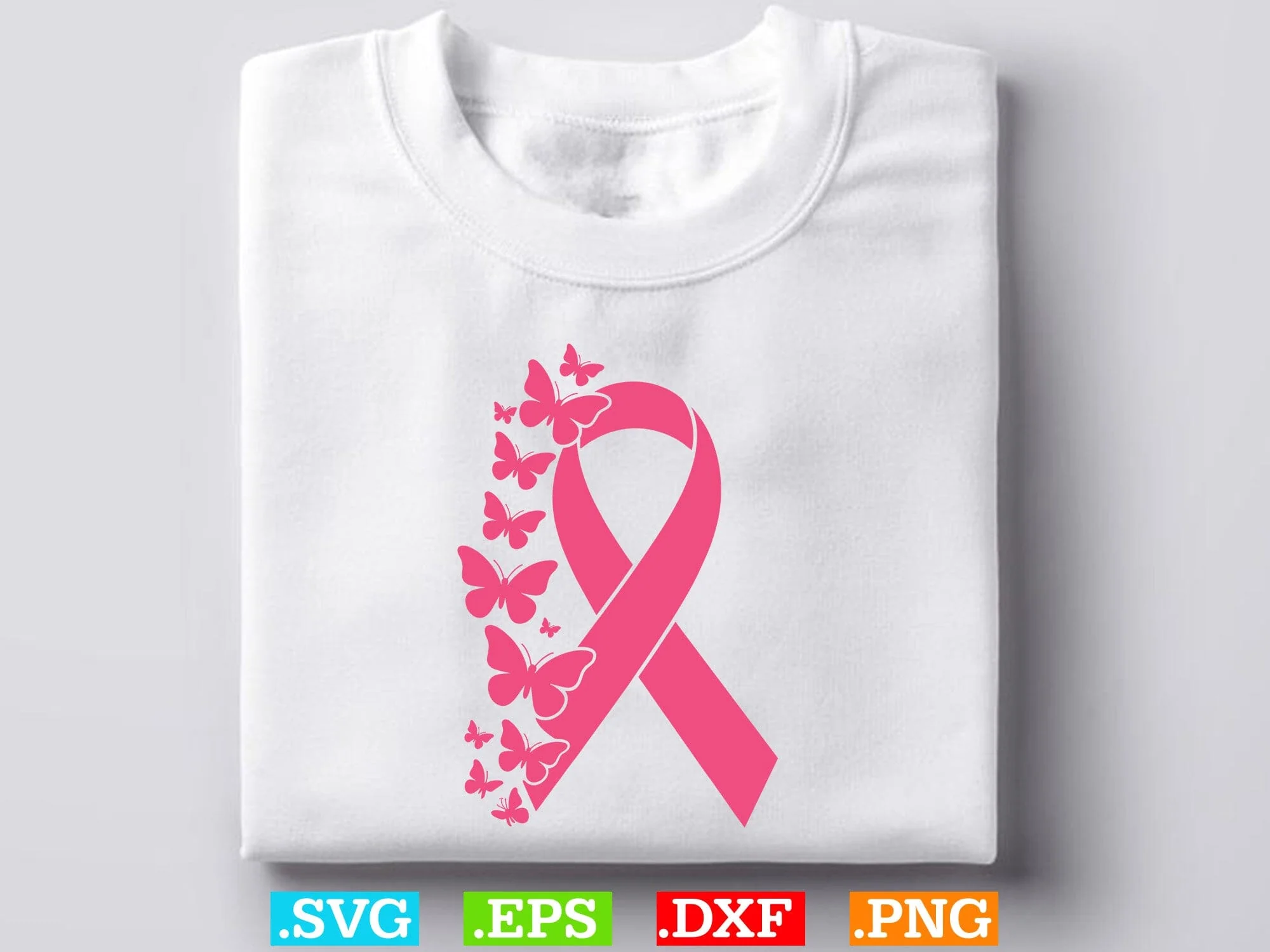 Breast Cancer Awareness Butterfly SVG Bundle, Cancer Ribbon SVG, Butterfly Awareness, Digital Download - Image 5