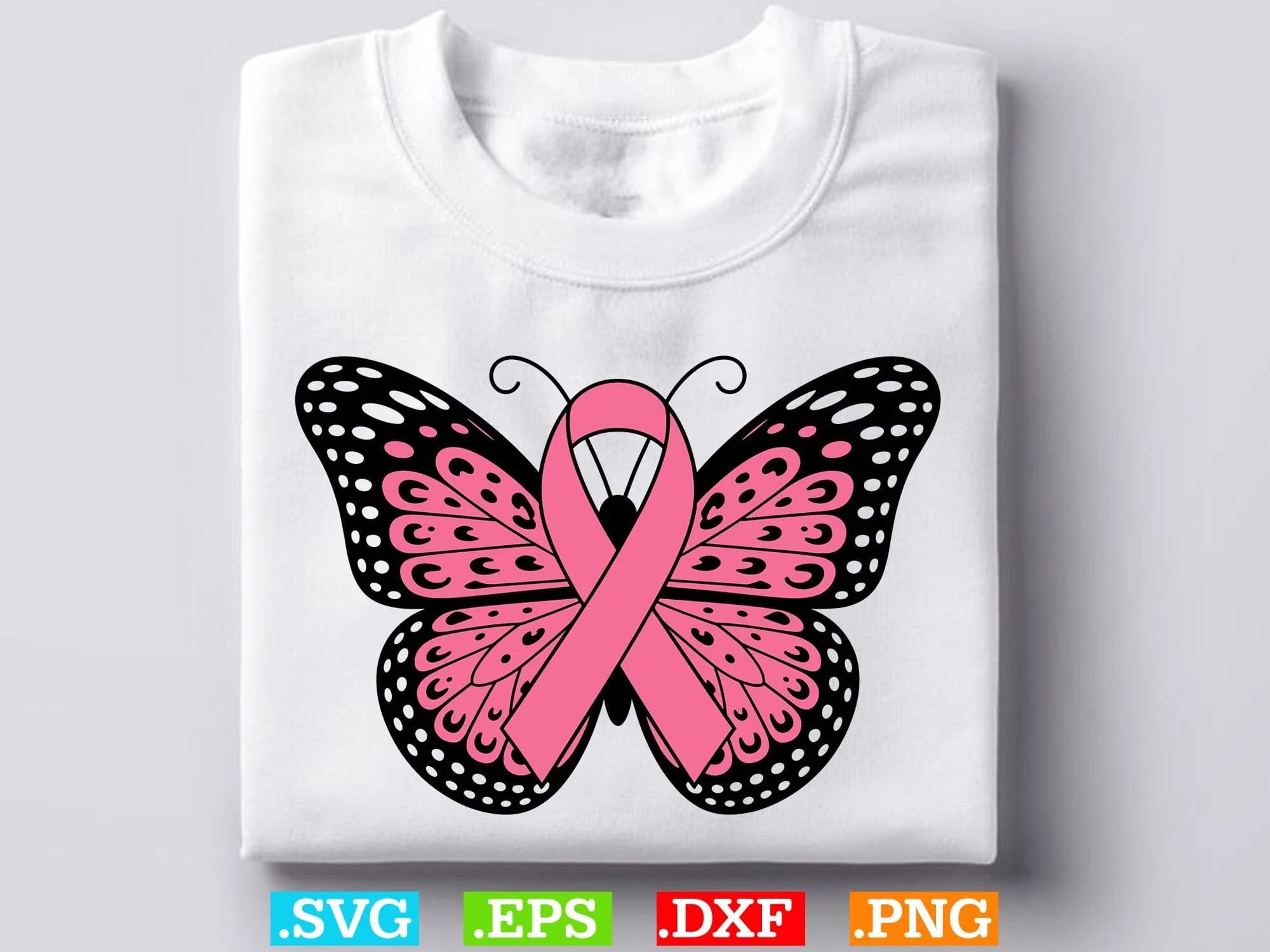 Breast Cancer Awareness Butterfly SVG Bundle, Cancer Ribbon SVG, Butterfly Awareness, Digital Download - Image 7